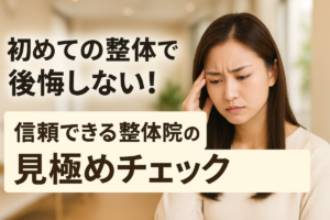 初めての整体で後悔しない
